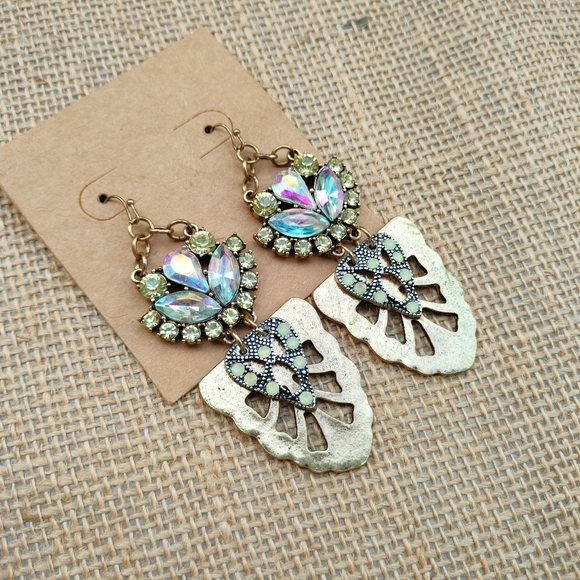 Brass Irridescent Boho Earrings - Picture 8 of 15